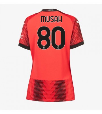 AC Milan Yunus Musah #80 Hjemmebanetrøje Dame 2023-24 Kort ærmer